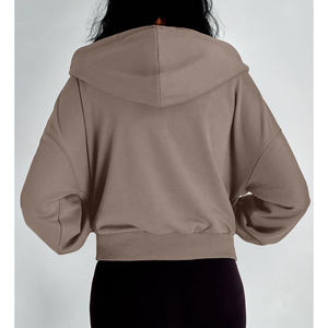 Fashionable <b>Women</b> Winter Thick <b>Thermal</b> Lightweight Fleece Unlined Cropped Running Hoodie Cotton breathable Knitted In 2026 - Product Image 3