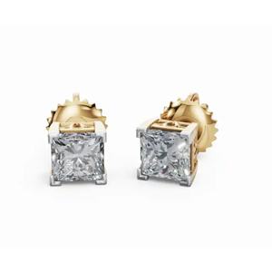 Pendientes de Botón Solitario Princess Eternal Secret, Oro de 9 KT, 14 KT, 18 KT, Joyería Cultivada en Laboratorio, Regalo para Mujer, Proveedor de Exportación OEM B2B - Product Image 4
