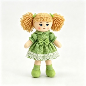 customized Soft Fabric Girl Plush <b>Doll</b>,Solid Green Vintage Cloth Rag <b>Doll</b>,Cottagecore Textile Rag <b>Doll</b> - Product Image 2