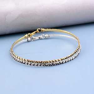 New Arrival Design <b>Boho</b> Floral Bangle <b>Boho</b> Brass Bangle Women Oxidized Silver Finish Filigree Pattern Bangle Wholesale/OEM/ODM - Product Image 2