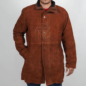 Manteau trench élégant en daim pour homme avec une touche douce, style élégant, look moderne, caractéristiques écologiques et légères - Product Image 2