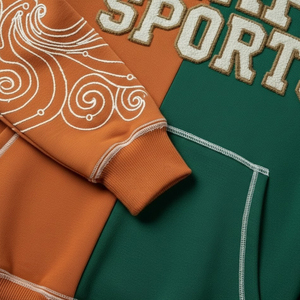 Sweat-shirts à capuche pour hommes en molleton français de qualité supérieure, patchwork, effet usé, style boxy, broderie de luxe, effet délavé à l'acide - Product Image 6