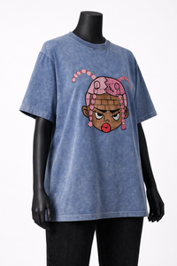 เสื้อยืดโอเวอร์ไซส์ลายกราฟิกสำหรับผู้หญิง ผ้าฝ้ายล้างน้ำ สไตล์วินเทจ พิมพ์ลายการ์ตูน ลำลอง ทรงหลวม สตรีทแวร์ ขายส่ง - Product Image 5