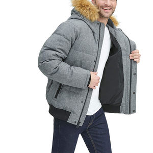 Veste matelassée légère en duvet pour homme Manteau à bulles à capuche résistant à l'eau - Product Image 3