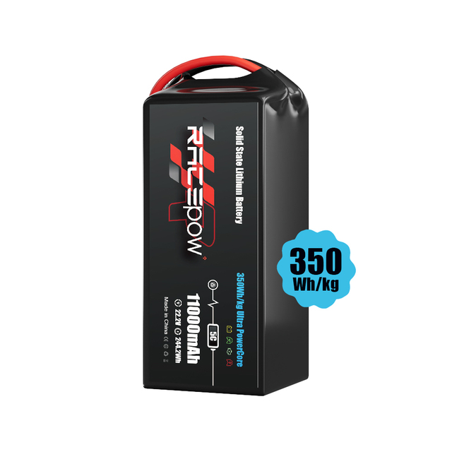 Racepow 350wh/kg Solid State Li-po Battery 11000mAh 11Ah 22.2V 44.4V 6S 12S for Camera/Monitor/Multi-rotor Drones