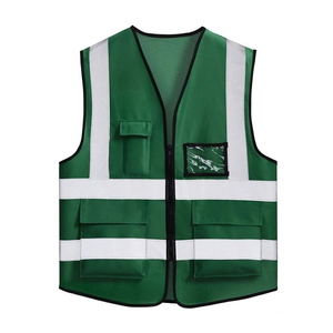 Chaleco DE SEGURIDAD reflectante de malla con logotipo personalizado para hombre con múltiples bolsillos impermeables para deportes al aire libre o ropa de trabajo - Product Image 3