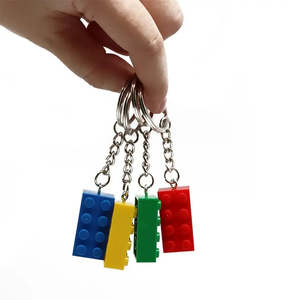 Llavero de Acero Inoxidable LEGO con Mosquetón, Estilo Simple, Patrón Rectangular, Colores de Ladrillo - Product Image 2