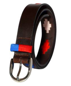 Cinturón de Cuero Hecho a Mano Estilo Argentino, Hilo Encerado Tejido, Cuero Brillante Patentado, Estilo Antiguo - Product Image 1