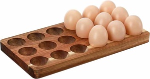 Farmhouse Style Wooden <b>Egg</b> Tray Sturdy and Elegant Design for Countertop Display High Quality Wooden <b>Eggs</b> Crate - Product Image 4