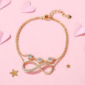 Jeulia Double Layer <b>Infinity</b> Sterling Silver <b>Bracelet</b> with Birthstone - Product Image 5