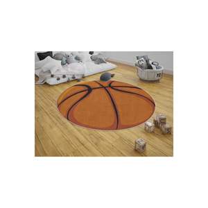 Alfombra redonda con diseño de pelota de baloncesto 3D personalizada para dormitorio de adolescentes y niños, alfombrilla de goma antideslizante lavable con estampado cuadrado - Product Image 1