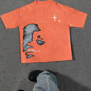 Tendance Hommes Chemises Imprimées T-shirt Imprimé Vintage Lavé À L'Acide/Lavé Fabriqué Avec Doux 100% Coton Fabriqué au Pakistan - Product Image 1