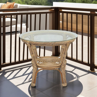 Table basse moderne en rotin tressé CORDELLA TWISTED, faite à la main, best-seller, style asiatique, élégante et confortable, pour salon, meubles de maison