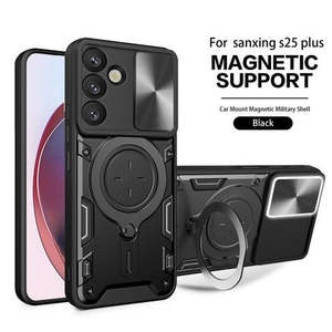 Étui avec support magnétique rotatif pour Samsung Galaxy S25 Plus Samsung Galaxy S24 Plus avec protection de l'appareil photo Noir - Product Image 2