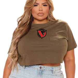 Nouveautés Grande taille Haut court respirant pour femmes Chemises surdimensionnées Haut court slim à manches courtes Top court pour femmes T-shirts - Product Image 5