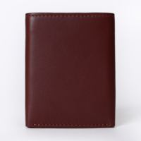 Dompet lipat tiga pria Premium, buatan tangan kulit sapi asli kapasitas besar panjang pendek katun lapisan lipat penutup hadiah sempurna
