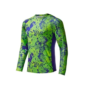 Material personalizado UV UPF50 + Absorbe la humedad Ropa de pesca para hombres Camisetas de pesca de manga larga Impresión por sublimación Nueva llegada - Product Image 3