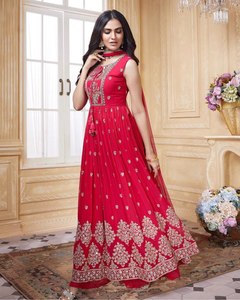 NUEVO DISEÑADOR DEPORTE DE FIESTA FUAX GEORGETTE FANCY BORDADO SEQUUNCE TRAJE DE TRABAJO - Product Image 2