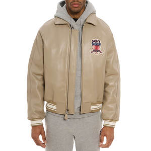 Chaquetas de Cuero Genuino Avirex para Hombre, con Cuello Alto, Estampado de Logotipo Personalizado, Elegantes y a la Moda, Precio al por Mayor - Product Image 3