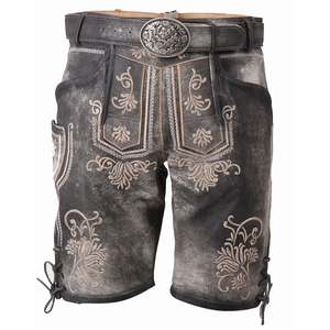 Custom Made Customized Colors Antique Bavarian German Genuine <b>Leather</b> Satin Eco-Friendly Embroidered Floral Pattern Men's - Product Image 3