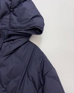 Chaqueta de plumón de poliéster teñida en caliente, estilo vintage, azul oscuro y marrón, con diseño de rombos acolchados, para mujer, nueva colección de invierno. - Product Image 5