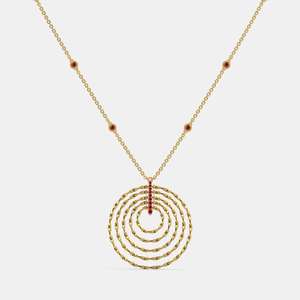 Collar de Moissanita Dorada Blandina con Cadena de Eslabones para Ocasiones de Compromiso y Aniversario - Product Image 3