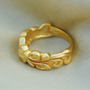 Hot Selling Designer Floral Brass <b>Ring</b> Gold Plated Exclusive Jewelry for Women and <b>Men</b> Free Size Engagement Gift - Product Image 3