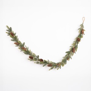 Guirnalda Navideña de Piñas y Ramas de Pino Sintético Verde de 175 cm, Guirnaldas y Coronas para Decoración Festiva de Pared Interior - Product Image 1