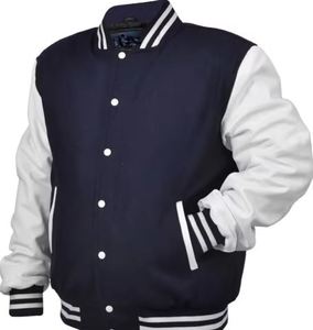 Chaqueta universitaria de estilo callejero para hombre, chaqueta universitaria de cuero genuino, mezcla de lana XS, chaqueta CollegeBaseballjacket para hombre - Product Image 4