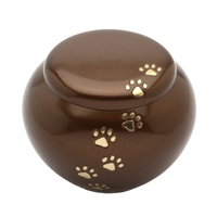 Odyssey Pet Urn Urna de cremación de latón con patrón de pata Estilo Funeral Cenizas Ataúd Urnas de metal