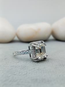 Men's Luxury 10K 18K Gold <b>Ring</b> <b>Full</b> VVS Natural Emerald Cut for Weddings Parties Anniversaries Classic Hip Hop Trend for Costume - Product Image 3