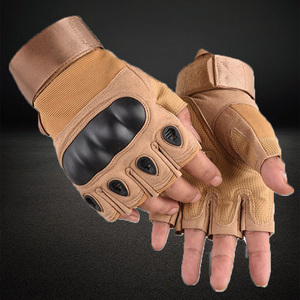 Taktik eldiven taktik sert Knuckle bisiklet motosiklet sürme Anti-Cut eldiven yarım parmak spor savaş eldiven - Product Image 4