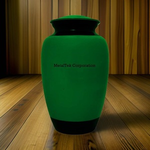 โถใส่เถ้ากระดูกสำหรับผู้ใหญ่สำหรับพิธีศพสีเขียวและสีดำใบโหระพาคู่แบบคลาสสิก - Product Image 3