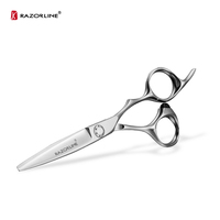 Ciseaux de coiffure professionnels AK18 à lame coulissante, bord convexe, acier japonais 440C, 61-62 HRC, manche ergonomique, fournitures pour salon de coiffure