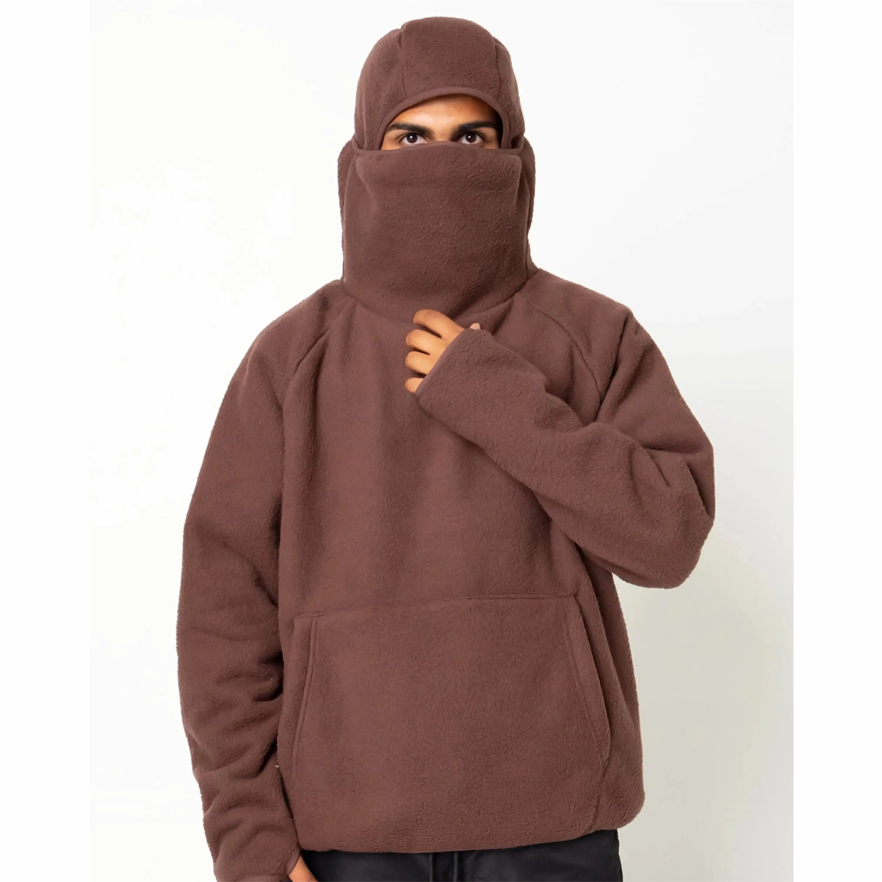 Jongens Sherpa Hoodies Met Capuchon & Kangoeroe Pocket Street Fashion Wear Custom Sweatshirts Voor Heren