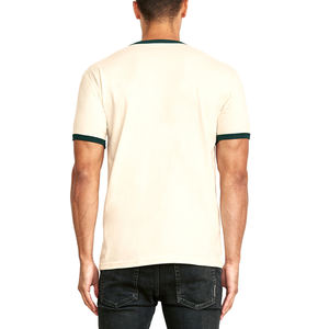 Venta al por mayor 100% algodón anillado Ringer T Shirt Mens T Shirts verano manga corta Top Oversized Ringer Tees - Product Image 5