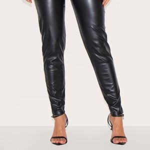 Premium Quality <b>Shiny</b> Women's High-Waisted Stretchy Leather <b>Leggings</b> Pants Satin Stylish Modern Fashion Wear Breathable Seamed - Product Image 4