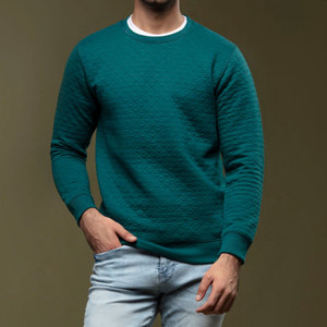 Sweat-shirt décontracté pour homme, coupe classique, en coton matelassé 100 % de qualité supérieure, col rond, design découpé, idéal pour l'hiver - Product Image 1