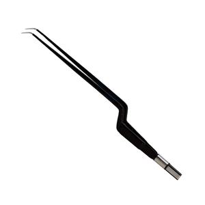 Accesorio de enchufe plano europeo, pinzas de bayoneta de Punta plateada antiadherente, punta hacia abajo en ángulo, suministro de instrumento de electrocirugía OEM reutilizable - Product Image 1