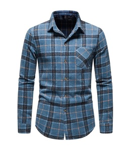 เสื้อเชิ้ตผู้ชายสไตล์วินเทจผ้าฟลานเนล 100% ผ้าฝ้าย คอเหลี่ยม แขนยาว ไม่หดตัว สไตล์ลำลอง สำหรับฤดูใบไม้ร่วง ราคาสุดคุ้ม - Product Image 1