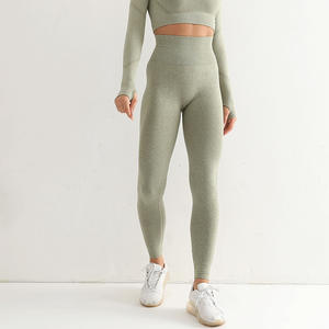 Leggings Deportivos de Cintura Alta con Costura Contorneada, No Transparentes, de Spandex/Nylon, Marca Privada, Envío Directo, MOQ 20 Piezas, Proveedor - Product Image 6