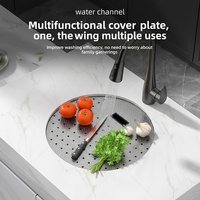 Évier simple sous-comptoir moderne MOSHE en acier inoxydable 304, épaisseur 3 mm, avec robinet chaud/froid, pour bar, comptoir ou îlot de cuisine occidental