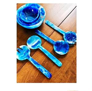 Servidor de Ensaladas de Madera de Cuerno Color Marrón, Resina Personalizada Ecológica, Apto para Lavavajillas, Utensilios para Ensaladas, Cocina Casera, Hecho en India - Product Image 5