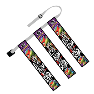 Banderas de fútbol 7v7 Diseño de sublimación personalizado Bandera de triple amenaza Equipo Banderas y club de fútbol de entrenamiento ajustable Cinturón para la venta - Product Image 3