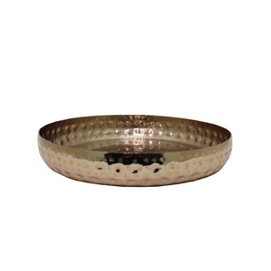 Bol de service de forme ronde en métal de qualité de lavage noir ourlé pour la décoration de cuisine et de table - Product Image 5