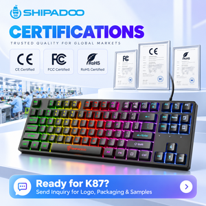 <span class=keywords><strong>Clavier</strong></span> de jeu à membrane rétroéclairé RVB 87 touches, <span class=keywords><strong>clavier</strong></span> filaire USB, fabricant de logo personnalisé OEM - Product Image 6