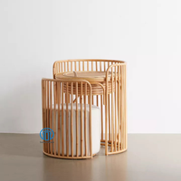 Le plus récent ensemble unique de vanité et de tabouret en rotin naturel fait à la main de meilleure qualité pour la décoration de la maison fabriqué au Vietnam grossiste