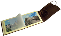 Cubierta de cuero hecha a mano, álbum de fotos personalizado con papel hecho a mano sin ácido, recuerdo de regalo de boda para álbumes de libros de bocetos