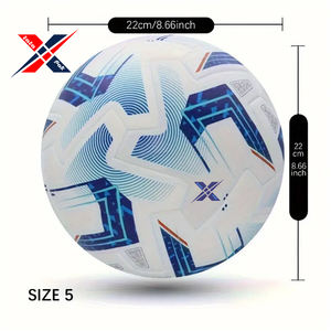 Ballon de football en cuir PU de haute qualité TATA PAK INDUSTRIES, couleur bleu-blanc, matière douce au toucher, taille 5, entraînement en plein air, sport - Product Image 3