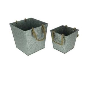 Galvanized Basic Steel Flower Pots and Planters Outdoor Large Different Shapes Size Galvanized Tin Planter Vintage - Product Image 4